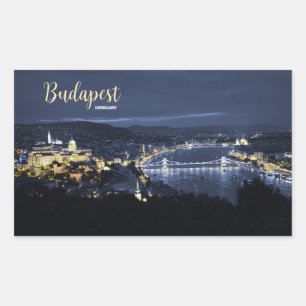 Adesivo Retangular Budapest Hungary Stickers
