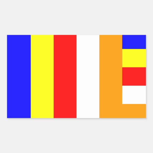 Adesivo Retangular Budismo - Bandeira Budista (Frente)