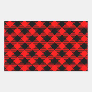 Adesivo Retangular Buffalo Check Red and Black Lumberjack Xadrez Deco