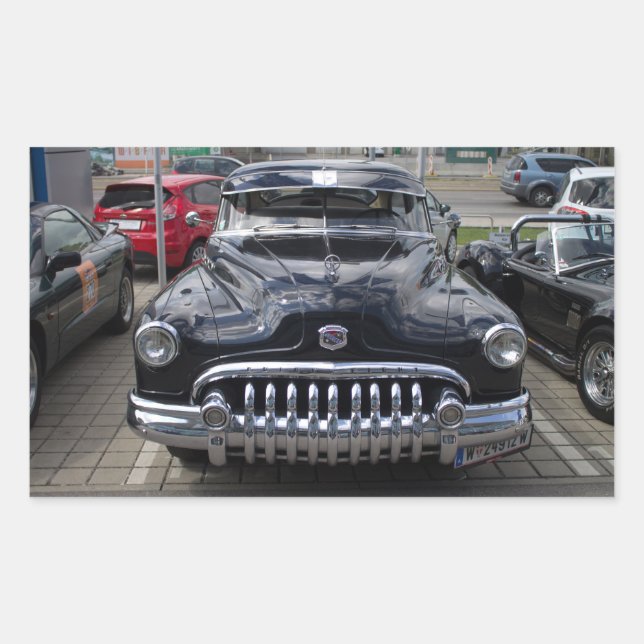 Adesivo Retangular Buick 1950 Super Oito (Frente)