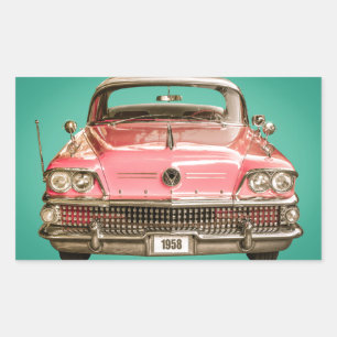 Adesivo Retangular Buick clássico carro de 1958 séculos