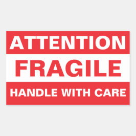 Adesivo Retangular Bulk Attention Fragile Stickers (Handle with Care)