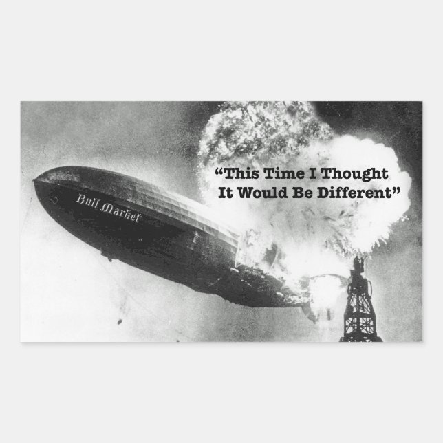 Adesivo Retangular Bull Market Crash Humor (Frente)