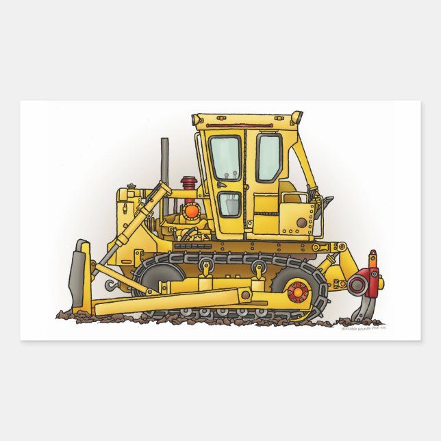Adesivo Retangular Bulldozer Dozer (Frente)