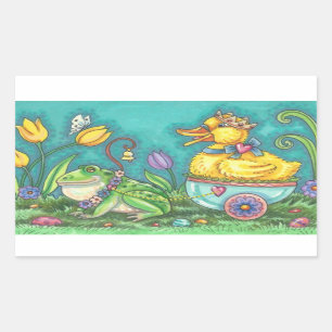 ADESIVO RETANGULAR BULLFROG & DUCK EASTER OVO, PRIMAVERA