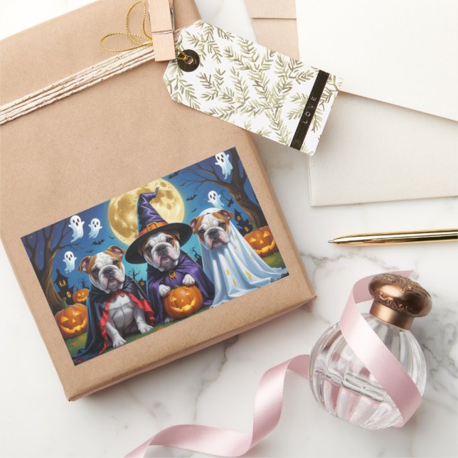 Adesivo Retangular Bulls Pumpkin Halloween Engraçado (Presentear)