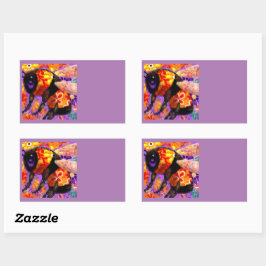 Adesivo Retangular Bumble Bumble Floral Orange Red Yellow