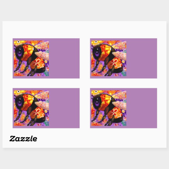 Adesivo Retangular Bumble Bumble Floral Orange Red Yellow (Folha)