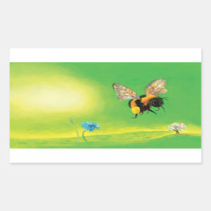 Adesivo Retangular Bumblebee voando sobre o campo