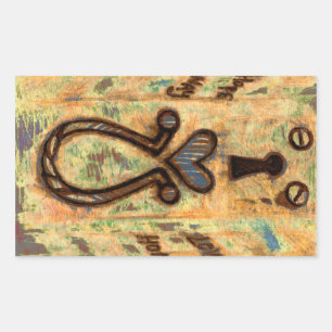 Adesivo Retangular Buraco da fechadura & coração