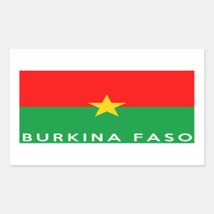 Adesivo Retangular burkina faso nome do texto de bandeira do país