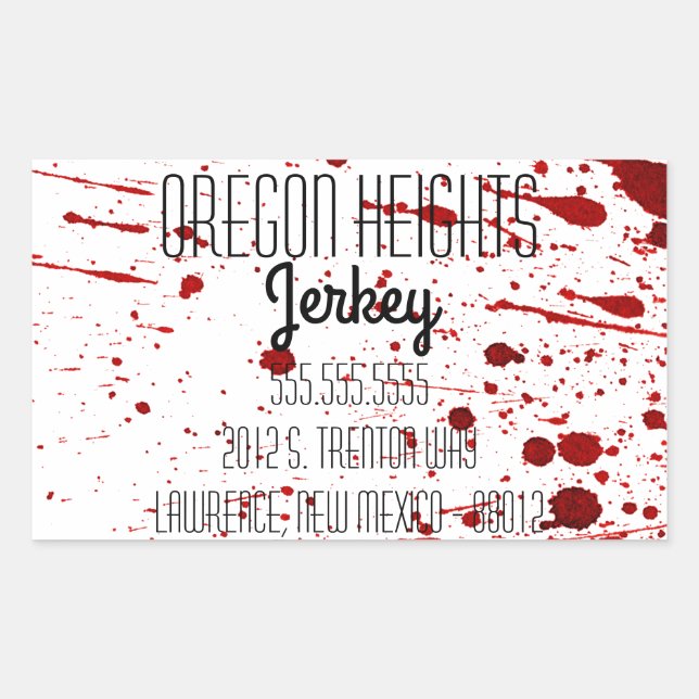 Adesivo Retangular Business Address Stickers Splatter Vampire G (Frente)