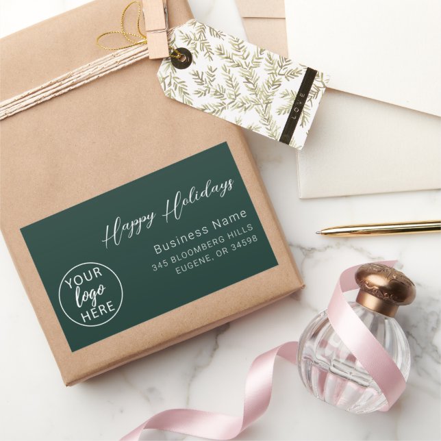 Adesivo Retangular Business Christmas Happy Holidays  (Presentear)