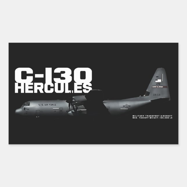 Adesivo Retangular C-130 Hércules (Frente)