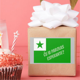 Adesivo Retangular Ĉ vc parolas Esperante?