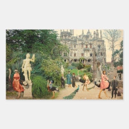 Adesivo Retangular Cabalgando avestruces en A Regaleira (Portugal)