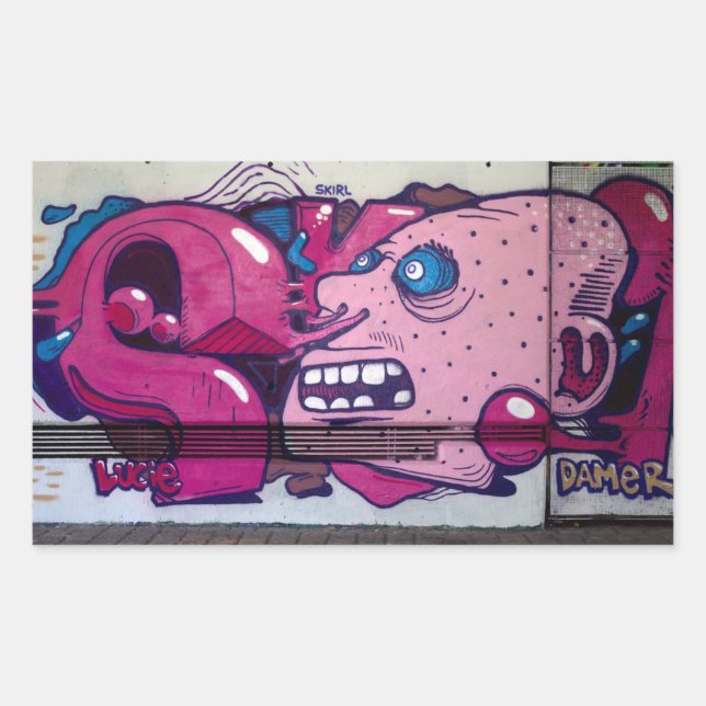 Adesivo Retangular Cabeça Estranha (Frente)