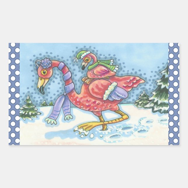 ADESIVO RETANGULAR CABEÇA SUL PINCO FLAMINGOS PILHAS HOLIDAY (Frente)