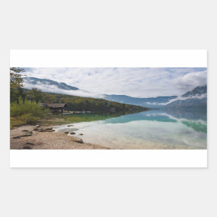 Adesivo Retangular Cabine ao lado do lago Bohinj em Slovenia