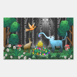 Adesivo Retangular Caça de Ovos de Páscoa