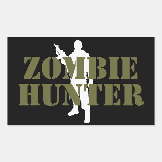 ADESIVO RETANGULAR CAÇADOR DE ZOMBIE- ZOMBIE (Frente)