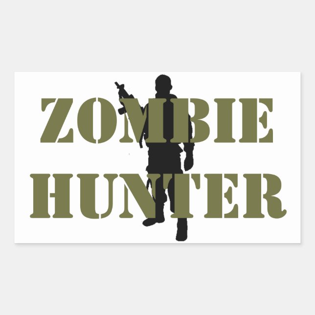 ADESIVO RETANGULAR CAÇADOR DE ZOMBIES (Frente)