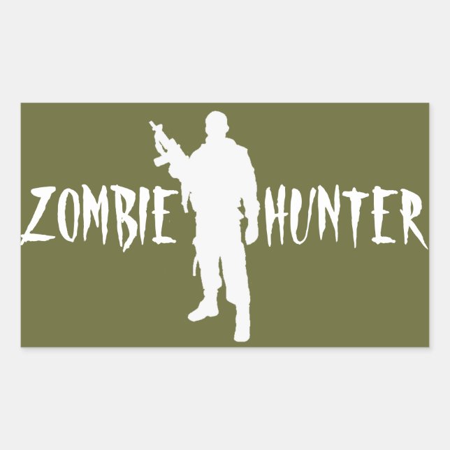 ADESIVO RETANGULAR CAÇADOR DE ZOMBIES (Frente)