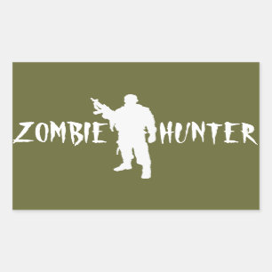 ADESIVO RETANGULAR CAÇADOR DE ZOMBIES
