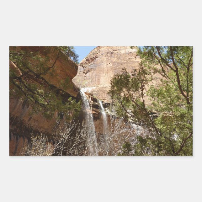 Adesivo Retangular Cachoeira do Emerald Pool I do Zion National Park (Frente)