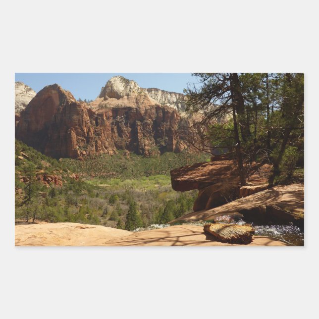 Adesivo Retangular Cachoeira nos Emerald Pools no Zion National Park (Frente)