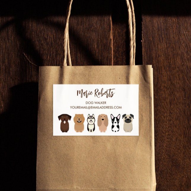 Adesivo Retangular Cachorro Caminhando, Sentado De Animais De Companh (Criador carregado)