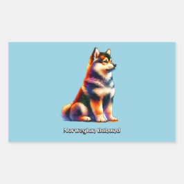 Adesivo Retangular Cachorro de Buhound Norueguês