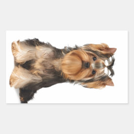 Adesivo Retangular Cachorro do Yorkshire Terrier