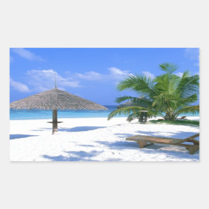 Adesivo Retangular Cadeira de praia - felicidade do verão