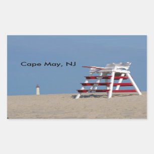 Adesivo Retangular Cadeira do lifeguard de Cape May