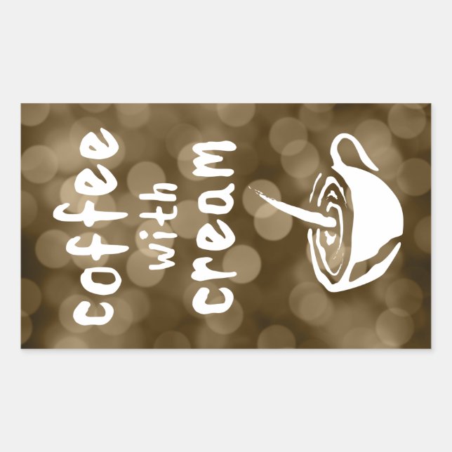 Adesivo Retangular café com creme (Frente)