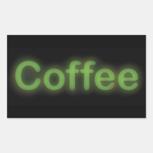 Adesivo Retangular Café de néon