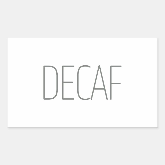 Adesivo Retangular Café Descafeinado Cinza Elegante (Frente)