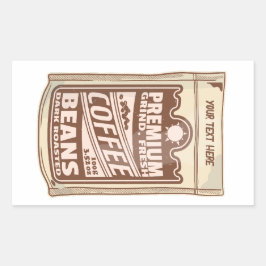 Adesivo Retangular Café Premium comida café Barista