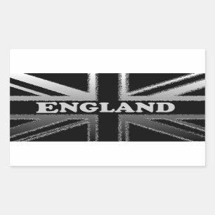 Adesivo Retangular Caixa da bandeira de Union Jack do cinza preto e