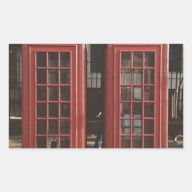 Adesivo Retangular Caixa telefônica de Londres (Frente)