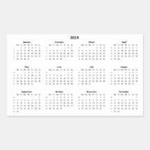 Calendário 2019
