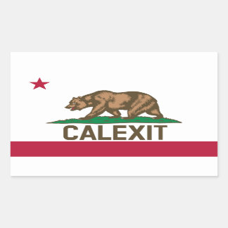 Adesivo Retangular CALEXIT California Bear Flag