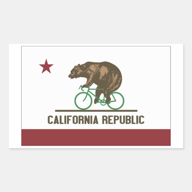 Adesivo Retangular California Bear Bike Sticker (Frente)