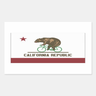 Adesivo Retangular California Bear Bike Sticker