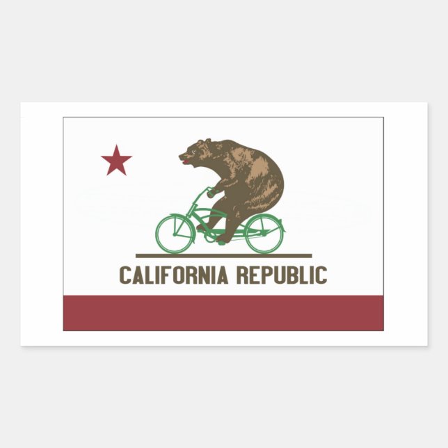 Adesivo Retangular California Bear Cruiser Bike Sticker (Frente)
