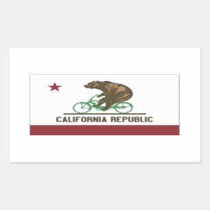Adesivo Retangular California Bear Cruiser Bike Sticker