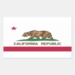 Adesivo Retangular California Flag