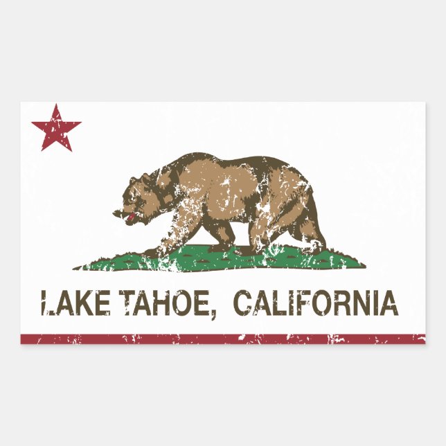Adesivo Retangular California Flag Lake Tahoe (Frente)