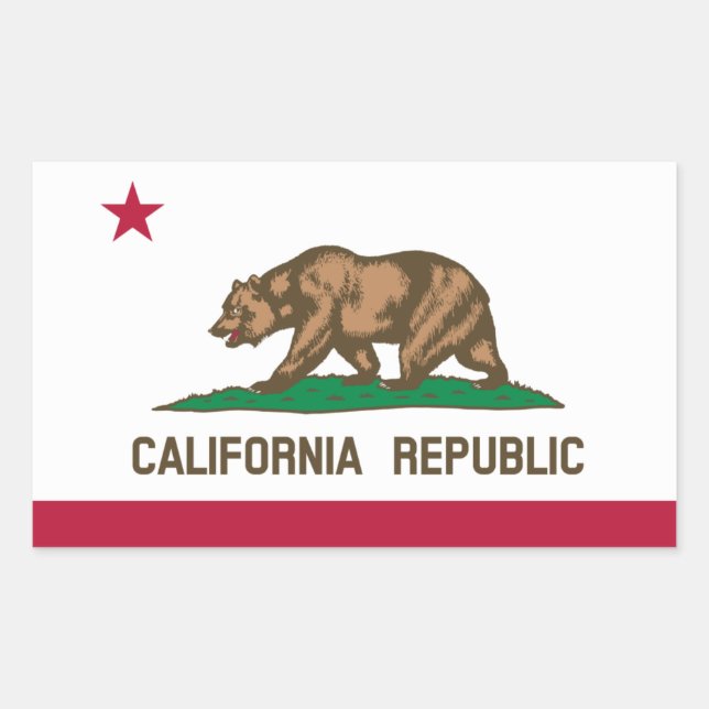 Adesivo Retangular California Flag Sticker (Frente)